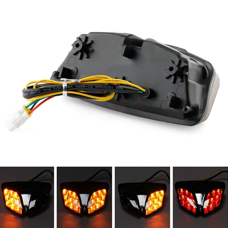 MZS مصباح خلفي للدراجة النارية MZS LED مع إشارة انعطاف مدمجة دخانية متوافقة مع GSXR600 GSXR 600 2008-2016 / GSXR750 GSXR 750 2008-2016 / GSXR1000 GSXR 1000 2009-2013 / SV650 2016-2022 - Image 4